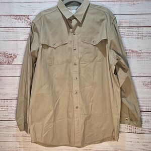 Carhartt Rugged Outdoor Wear Tan Long Sleeve Work Shirt Men's XL Regular SU1299